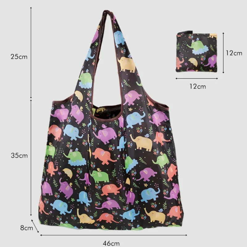 Tote Bags Flower Print Women's Grocery Handbags Outdoor Foldable