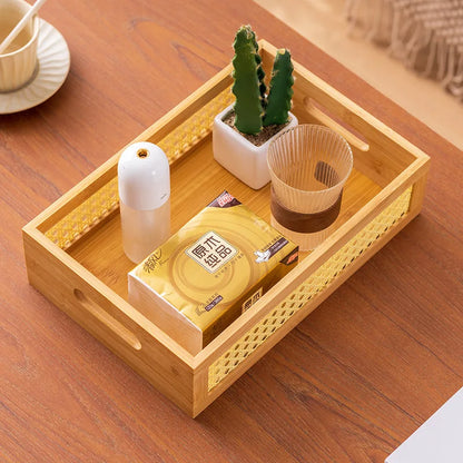 HeMu Bamboo Grid Side Storage Box Bedroom