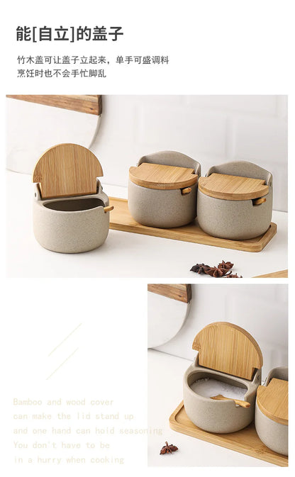 2/3PCS Seasoning Jar Ceramic Multi-function