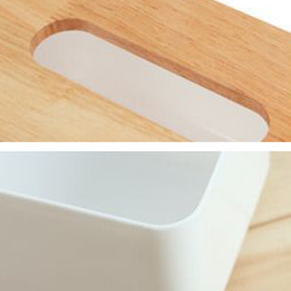 Wooden Tissue Box Napkin Holder Bamboo Lid