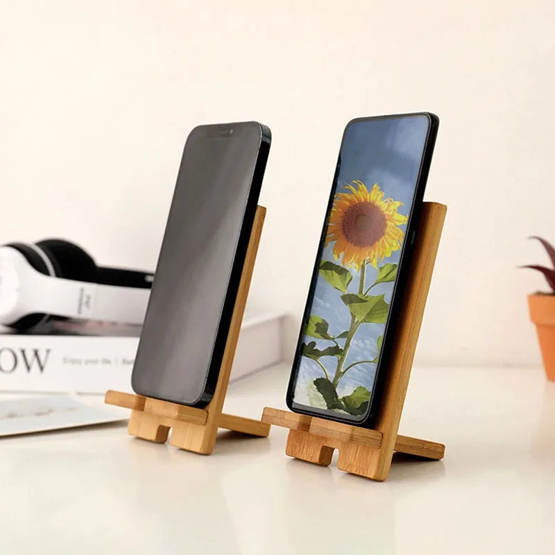 Desktop Bamboo phone holder Practical Wooden