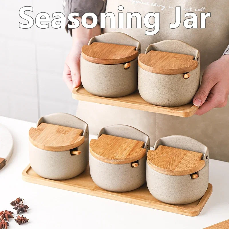 2/3PCS Seasoning Jar Ceramic Multi-function