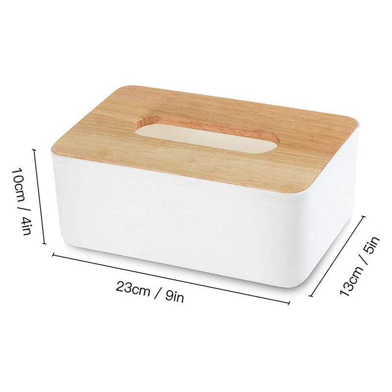 Wooden Tissue Box Napkin Holder Bamboo Lid