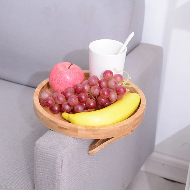 Sofa Tray Table Sofa Armrest Clip-On Tray Natural