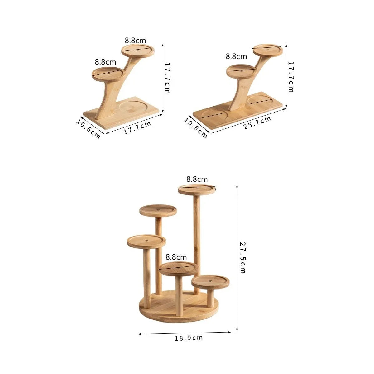 Bamboo Wood Tray Desktop Flower Rack Succul