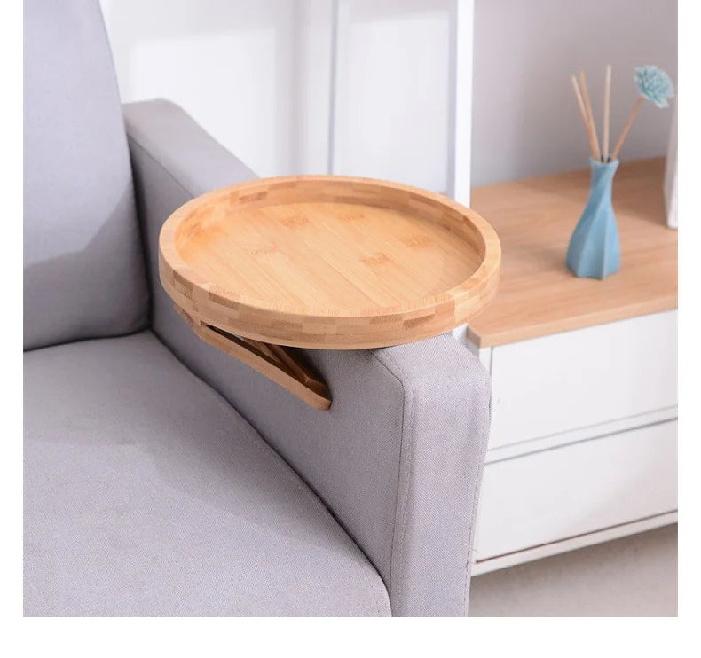 Sofa Tray Table Sofa Armrest Clip-On Tray Natural