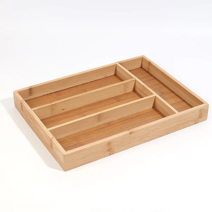 Bamboo Cutlery Divide Storage Trays Rack Neat Elegant Kitchen Drawer