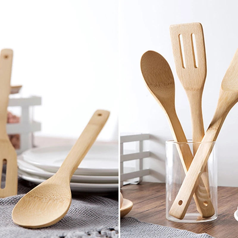 Household Non-Stick Pan Spatula Natural Bamboo Kitchen Spatula Spoon