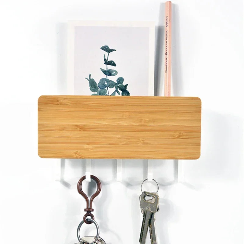 Wall Hanging Bamboo Key Hanger Holder Wall