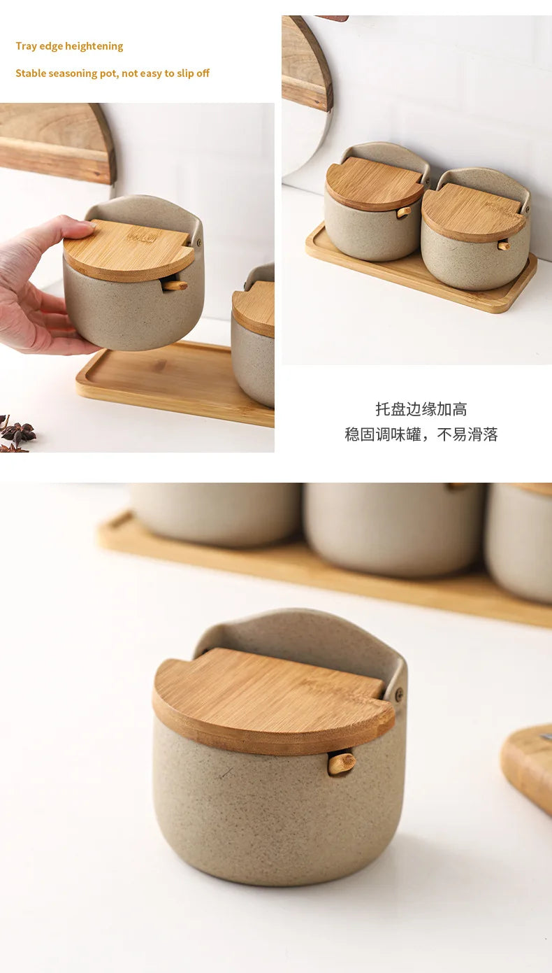 2/3PCS Seasoning Jar Ceramic Multi-function