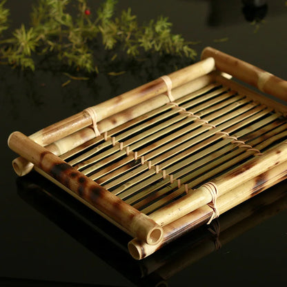 Japanese cuisine plate sushi bamboo woven tray rectangular tea plate