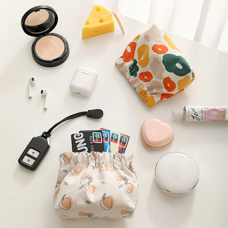 Ins Sanitary Napkin Storage Bag Cosmetics Bag Printed Makeup Women