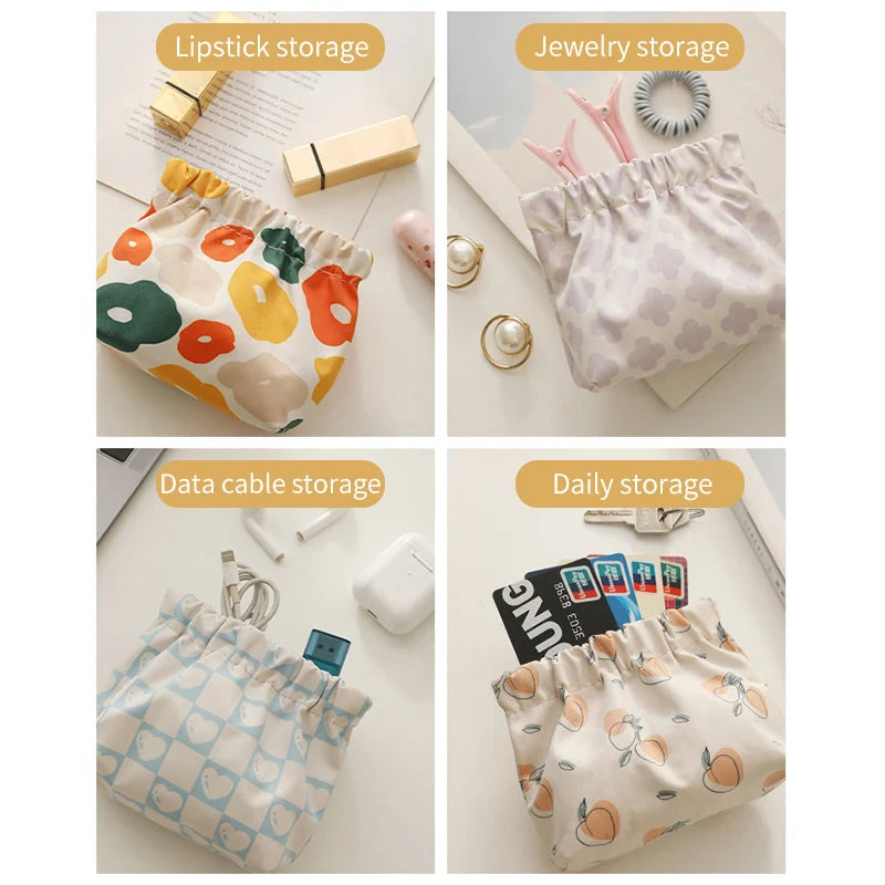 Ins Sanitary Napkin Storage Bag Cosmetics Bag Printed Makeup Women