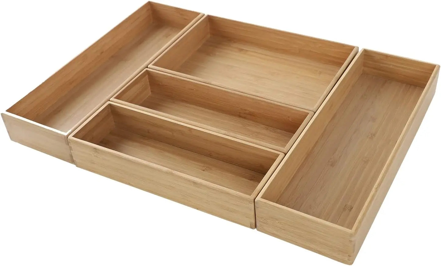 Stack Bamboo Drawer Organizer Set of 5, Kitchen