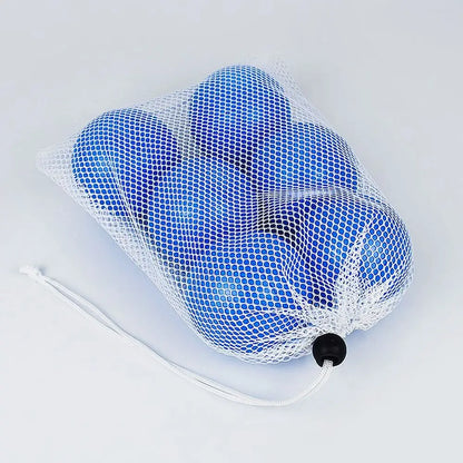 Durable White/Black Nylon Mesh Drawstring Storage Pouch Bag