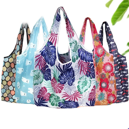 Tote Bags Flower Print Women's Grocery Handbags Outdoor Foldable