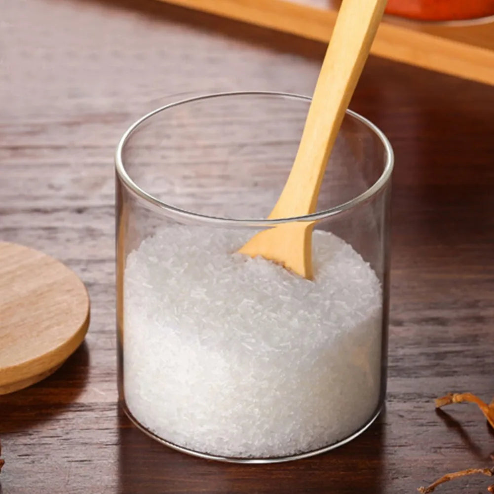 Glass Seasoning Storage Jars with Bamboo Lid