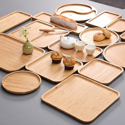 Bamboo Tray Storage Tray Square Tea Coffee Cup Tray Breakfast Plate